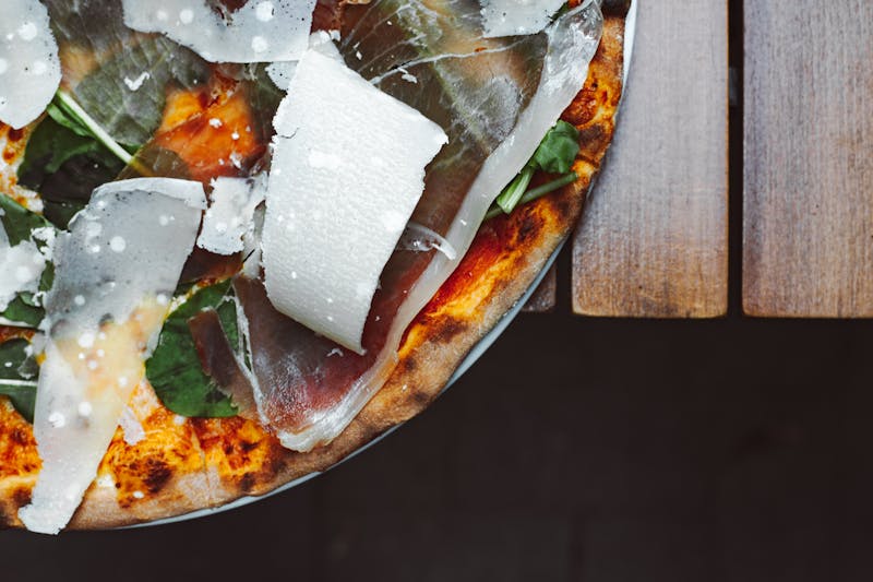 Four cheese pizza with parmesan and ricotta