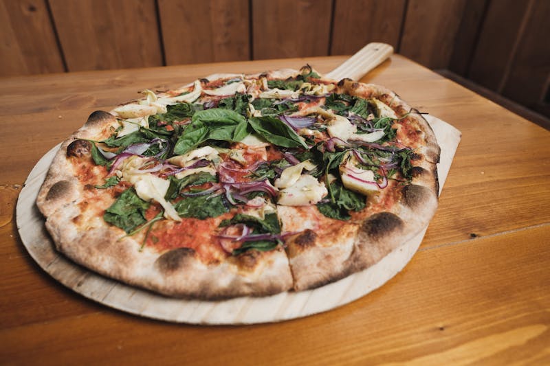 Jet's signature deep dish pizza with mozzarella