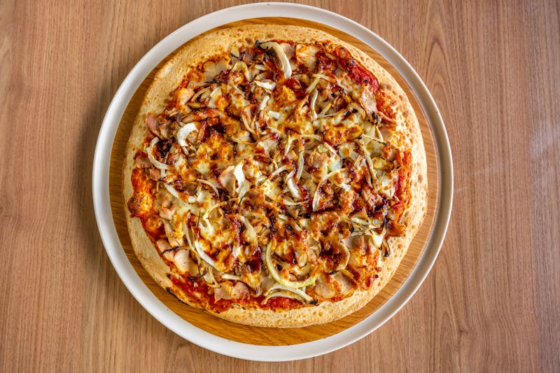 BBQ chicken pizza signature at Jet's